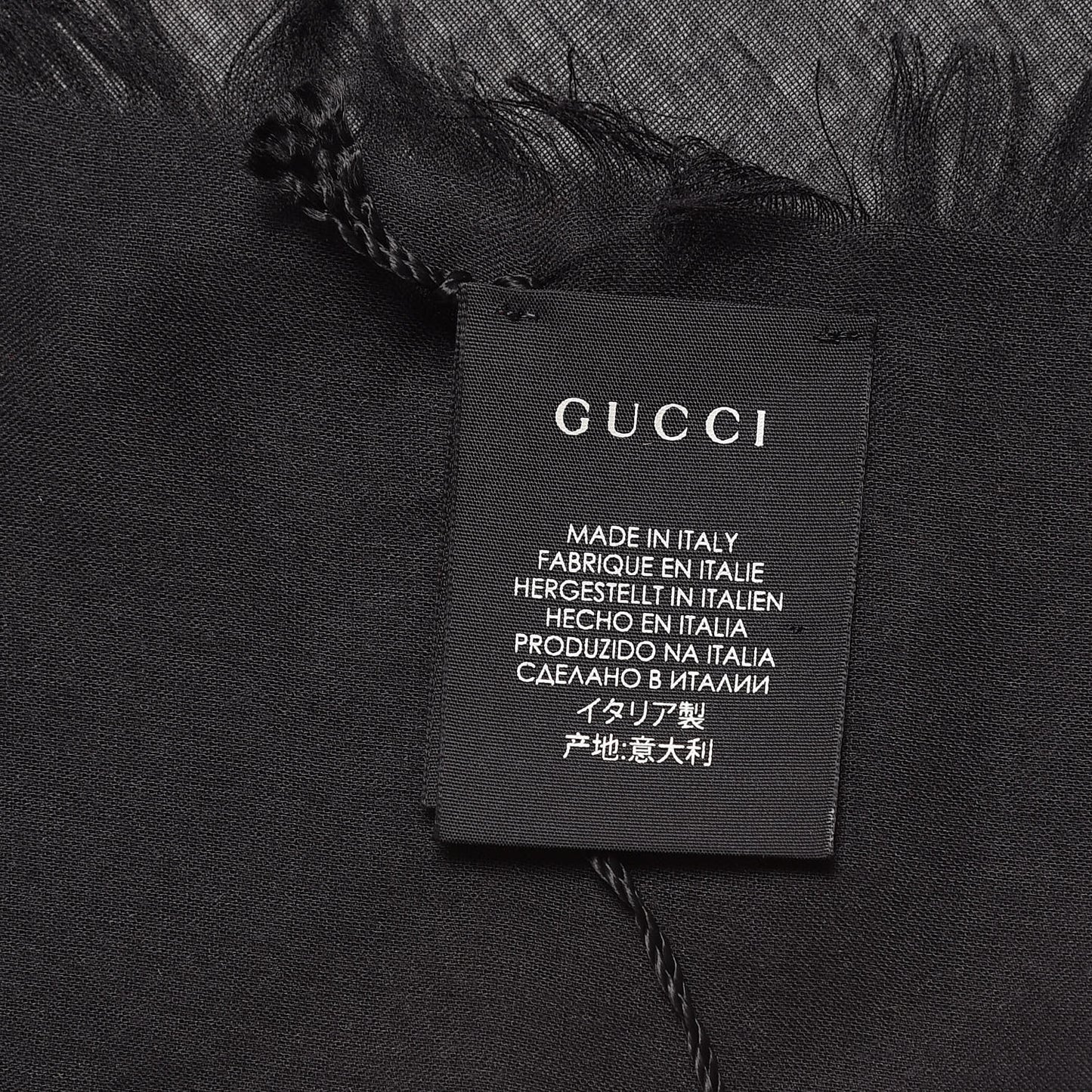 Modal Silk Coco Capitan Logo Square Scarf Black