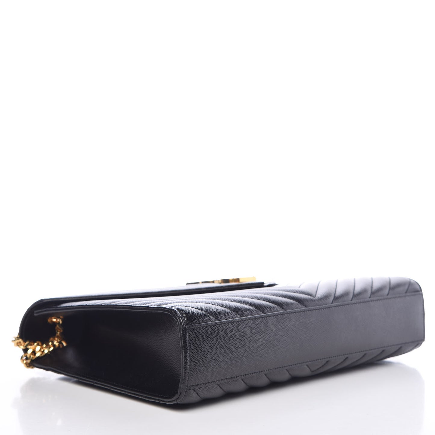 Grain De Poudre Matelasse Chevron Large Monogram Satchel Black