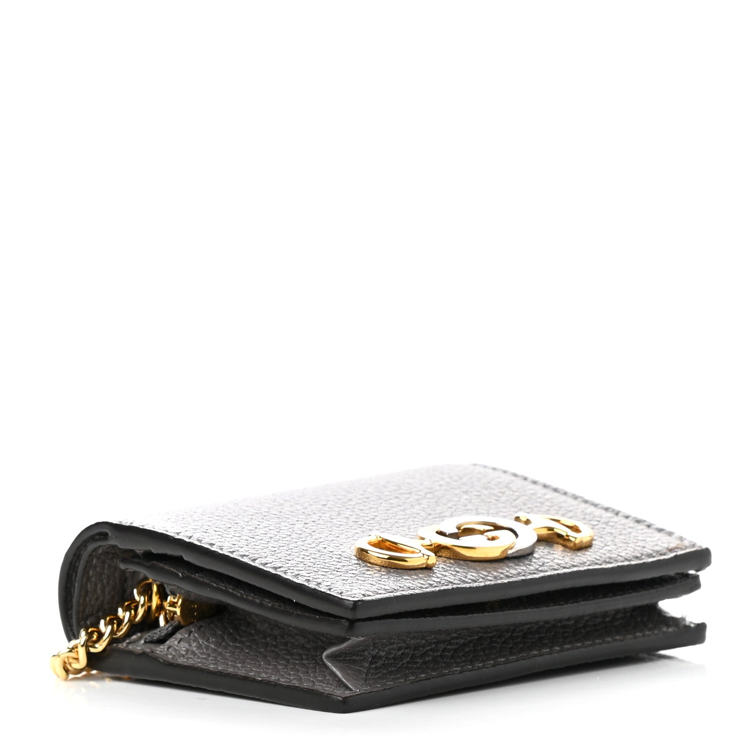Gucci Grainy Calfskin Zumi Chain Card Case Wallet Dusty Grey 4 of 8