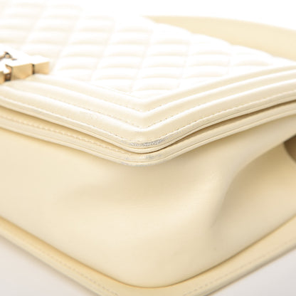 Chanel Lambskin Quilted Medium Boy Flap Light Beige 14 of 17