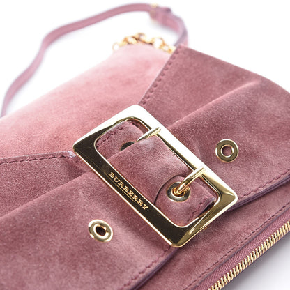 Burberry Suede Buckled Bow Clutch Bag Pink 9 of 9
