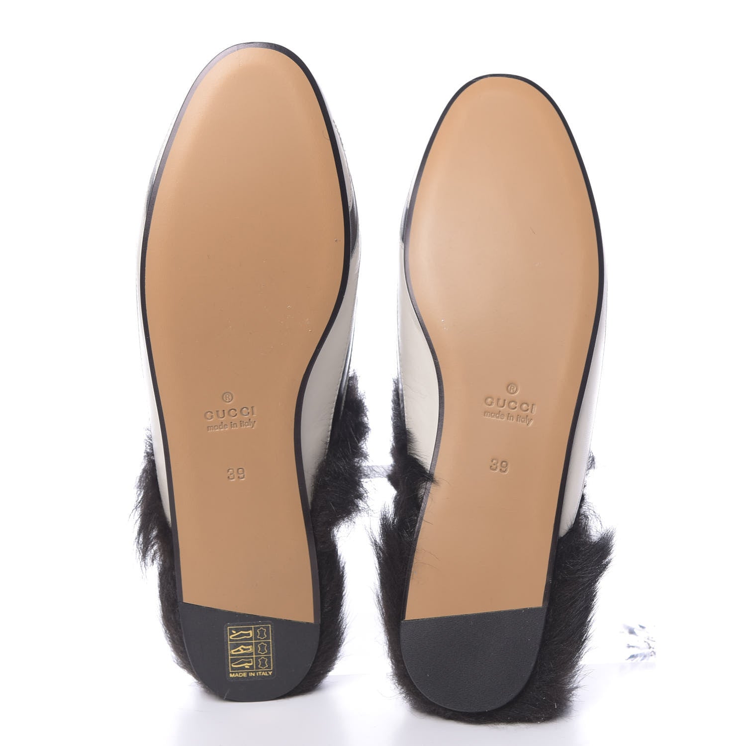 Gucci Malaga Kid Fur Zebra Inlay Womens Princetown Slippers 39 Mystic White Black 5 of 8