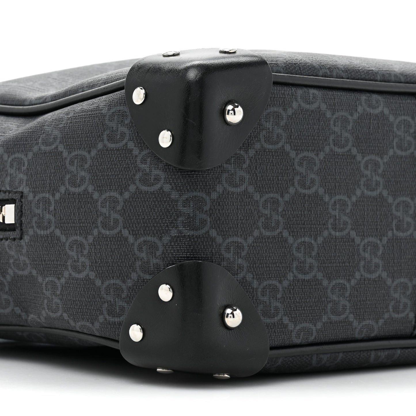 GG Supreme Monogram Selleria Calfskin Square Messenger Bag Black