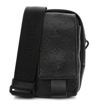 Louis Vuitton Calfskin Monogram Shadow Double Phone Pouch NM Black 1 of 9
