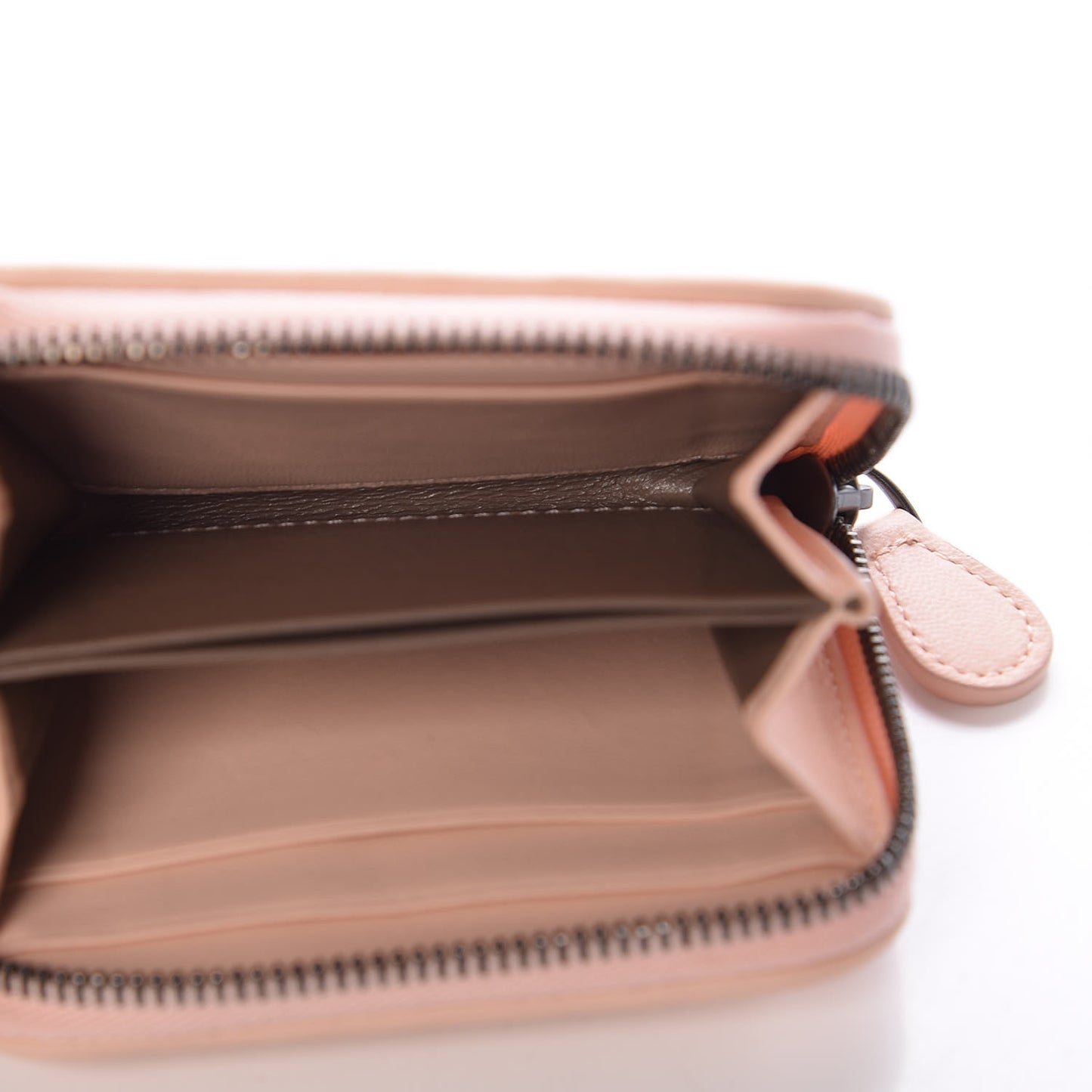 Nappa Intrecciato Zip Around Coin Purse Flamingo