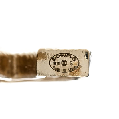 Chanel Pearl Crystal Sparkling Pearls CC Earrings Light Gold 4 of 5