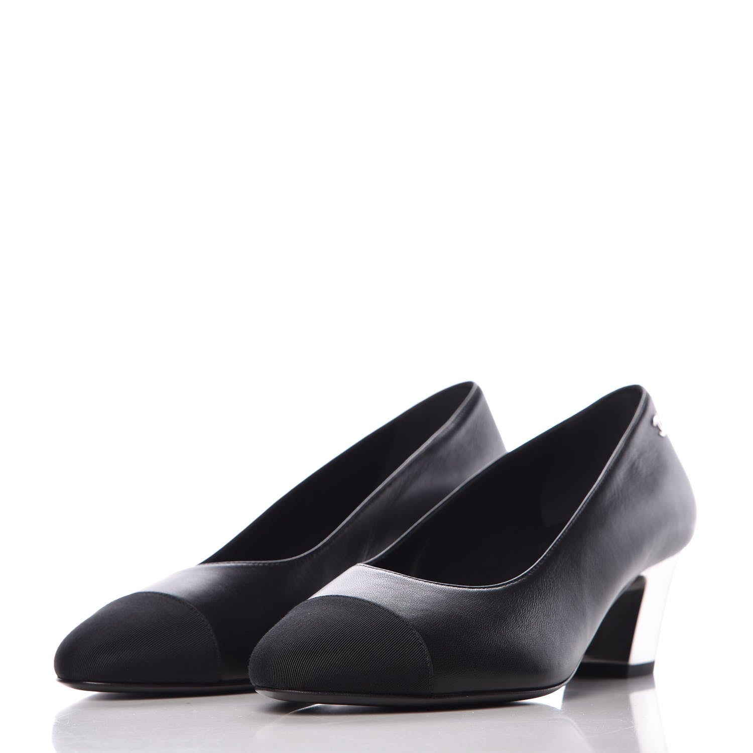 Chanel Lambskin Grosgrain CC Pumps 36 Black 2 of 9