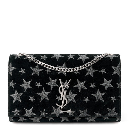 Saint Laurent SAINT LAURENT Suede Star Medium Monogram Kate Satchel Black 1 of 12