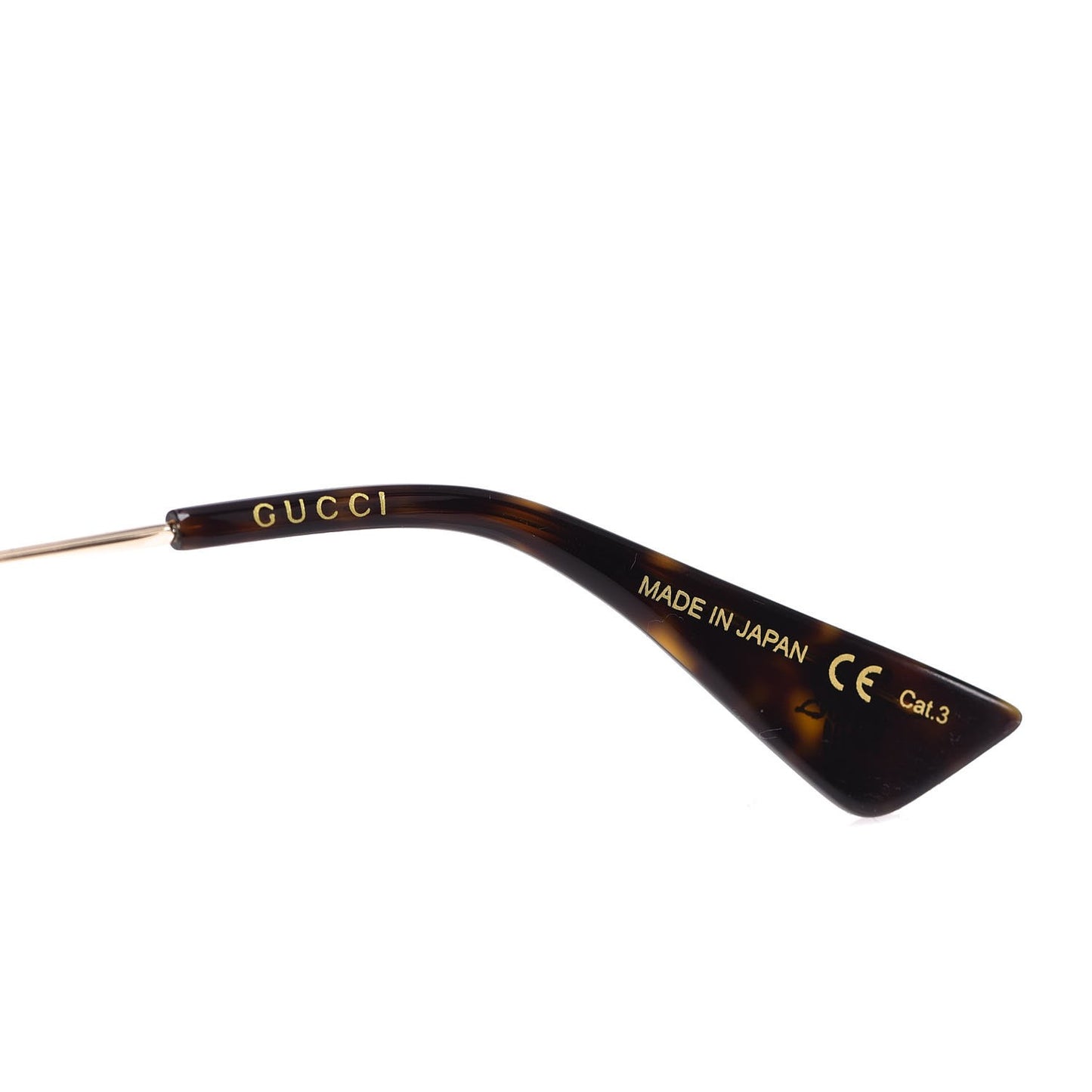Round Frame Sunglasses GG0061S Gold Green