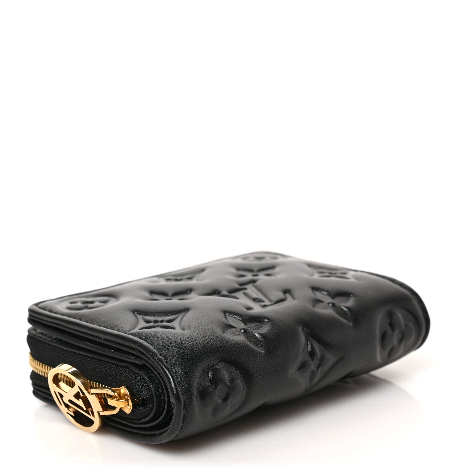 Louis Vuitton Lambskin Embossed Monogram Lou Coussin Wallet Black 3 of 6