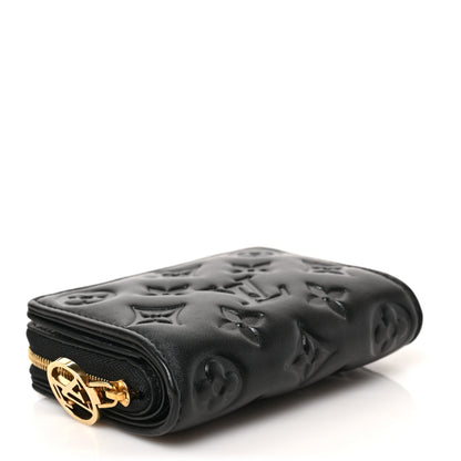 Louis Vuitton Lambskin Embossed Monogram Lou Coussin Wallet Black 3 of 6