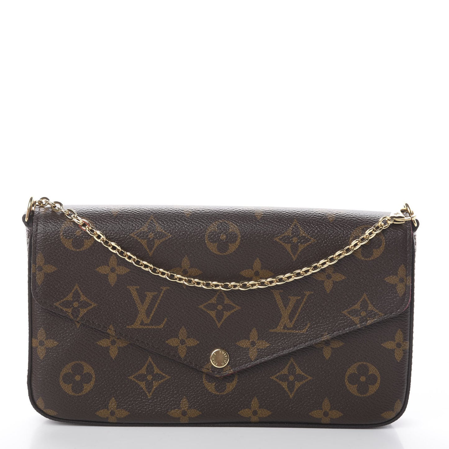 Monogram Pochette Felicie Chain Wallet Fuchsia