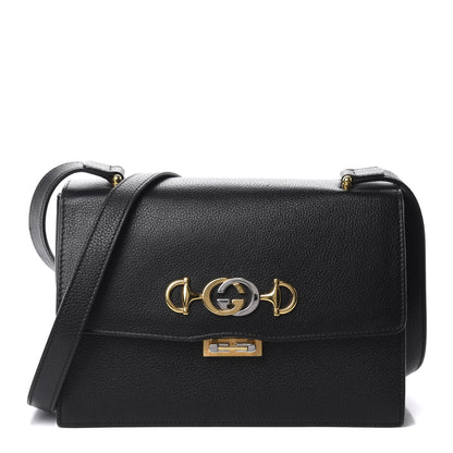 Gucci Grainy Calfskin Small Zumi Shoulder Bag Black 1 of 11