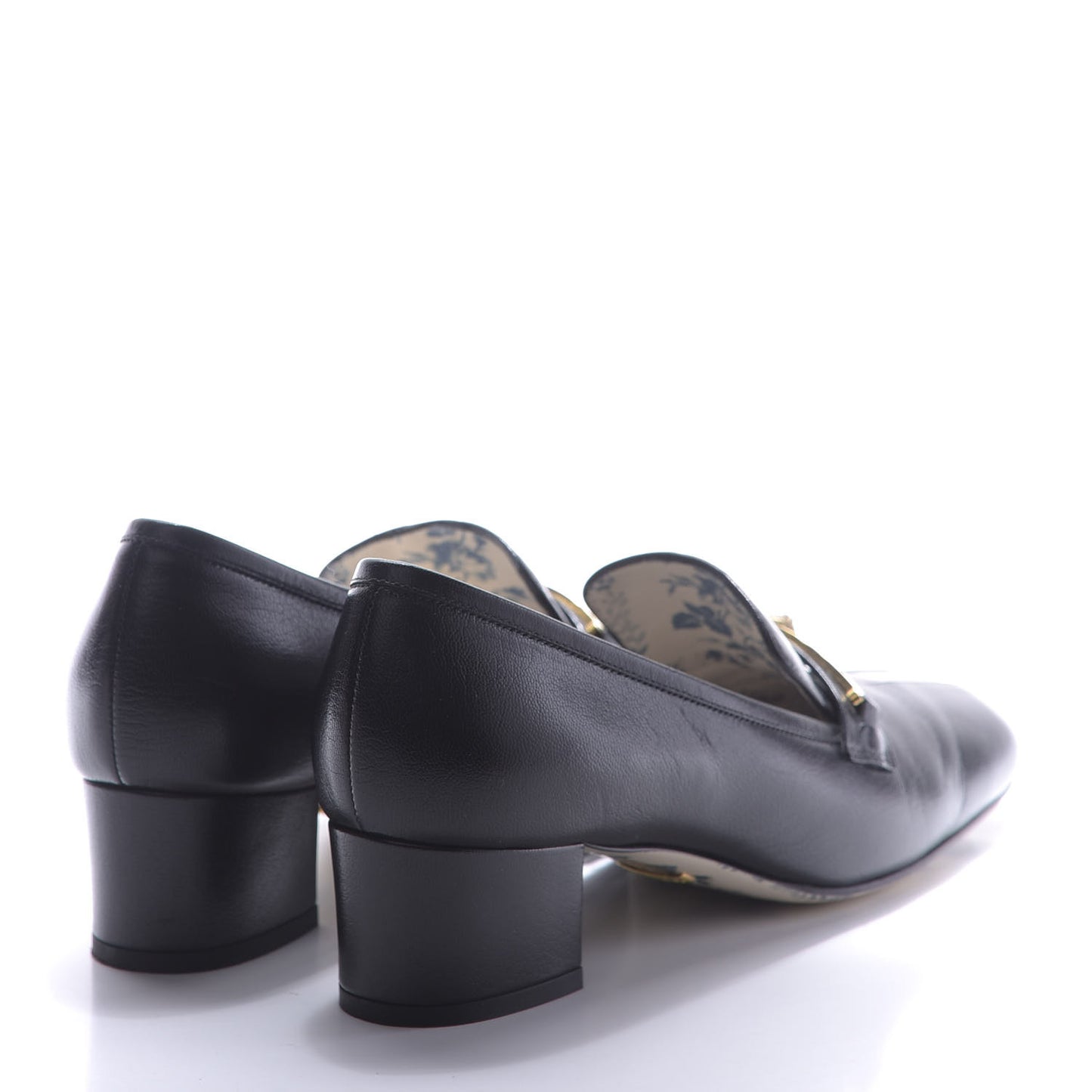 Goatskin Feline Ginger Loafer Pumps 37 Black Light Brown