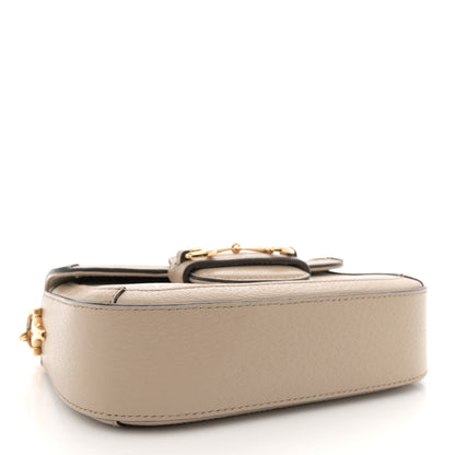 Gucci GG Supreme Monogram Textured Dollar Calfskin Web Mini Horsebit 1955 Shoulder Bag Beige Mystic White Oatmeal 4 of 14