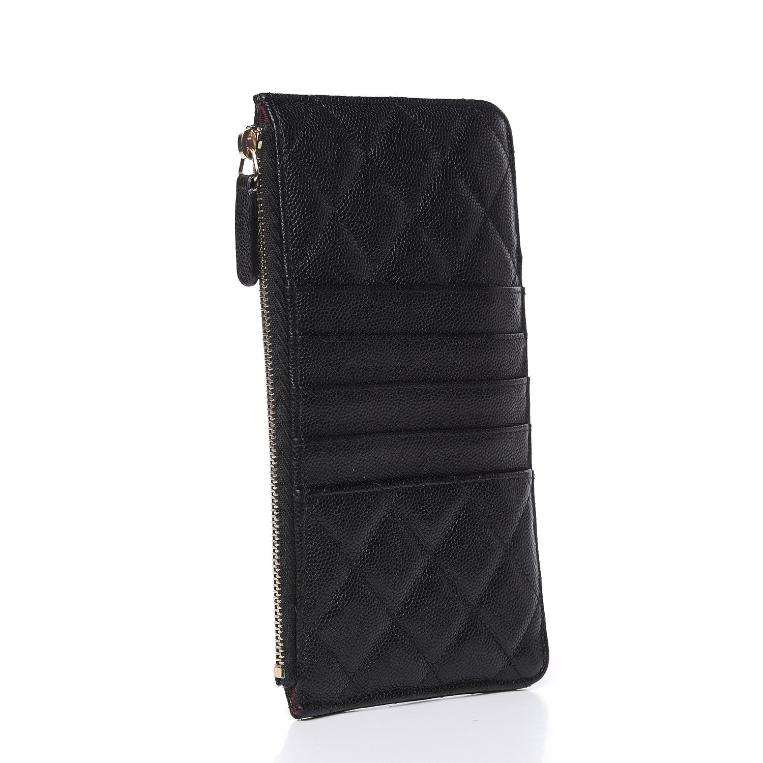 Chanel Caviar Quilted Classic Flat Wallet Pouch Black 3 of 9