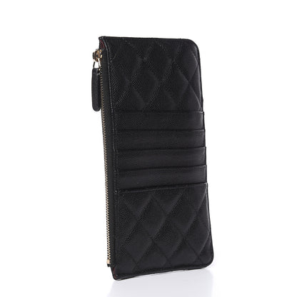 Chanel Caviar Quilted Classic Flat Wallet Pouch Black 3 of 9