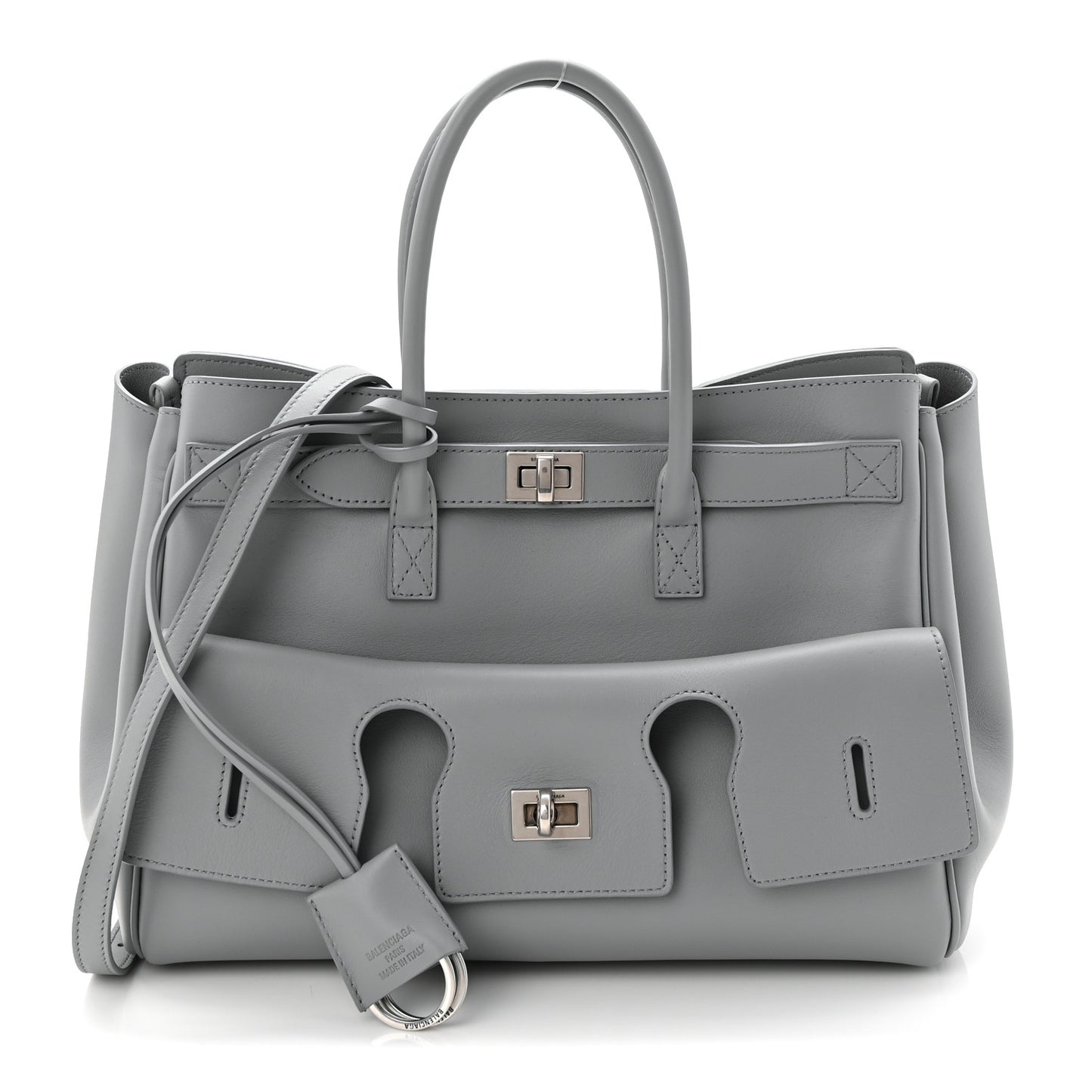 Smooth Calfskin Small Bel Air Carry All Bag Cloud Grey
