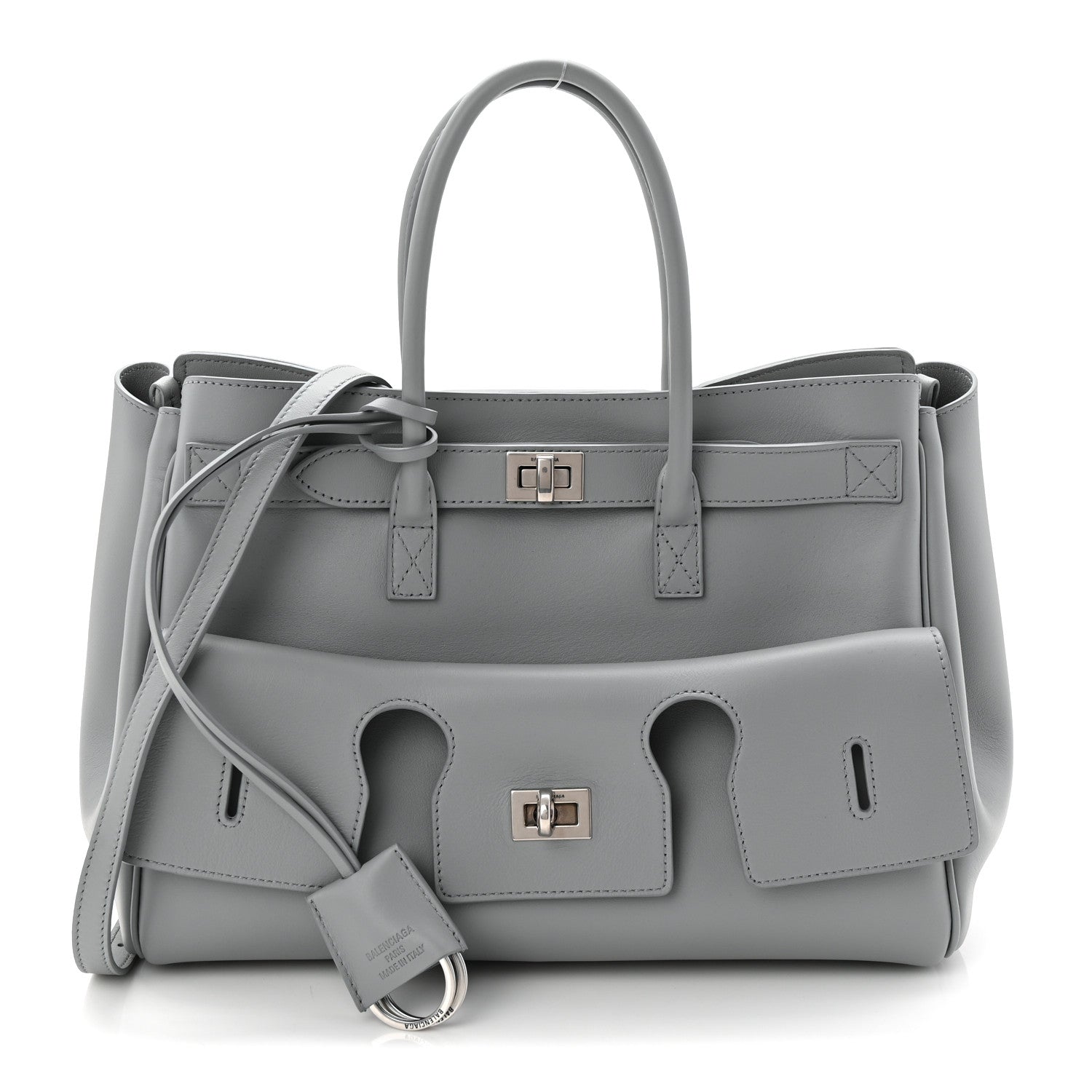 Balenciaga Smooth Calfskin Small Bel Air Carry All Bag Cloud Grey 1 of 9