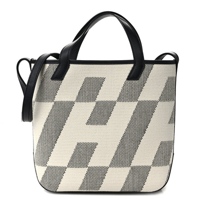 Hermes Swift H Canvas Cabas H En Biais 27 Black Ecru 1 of 11
