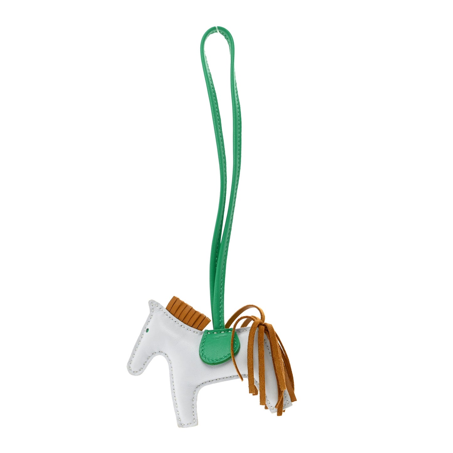 Milo Lambskin Grigri Rodeo Horse Bag Charm PM Bleu Brume Sesame Menthe