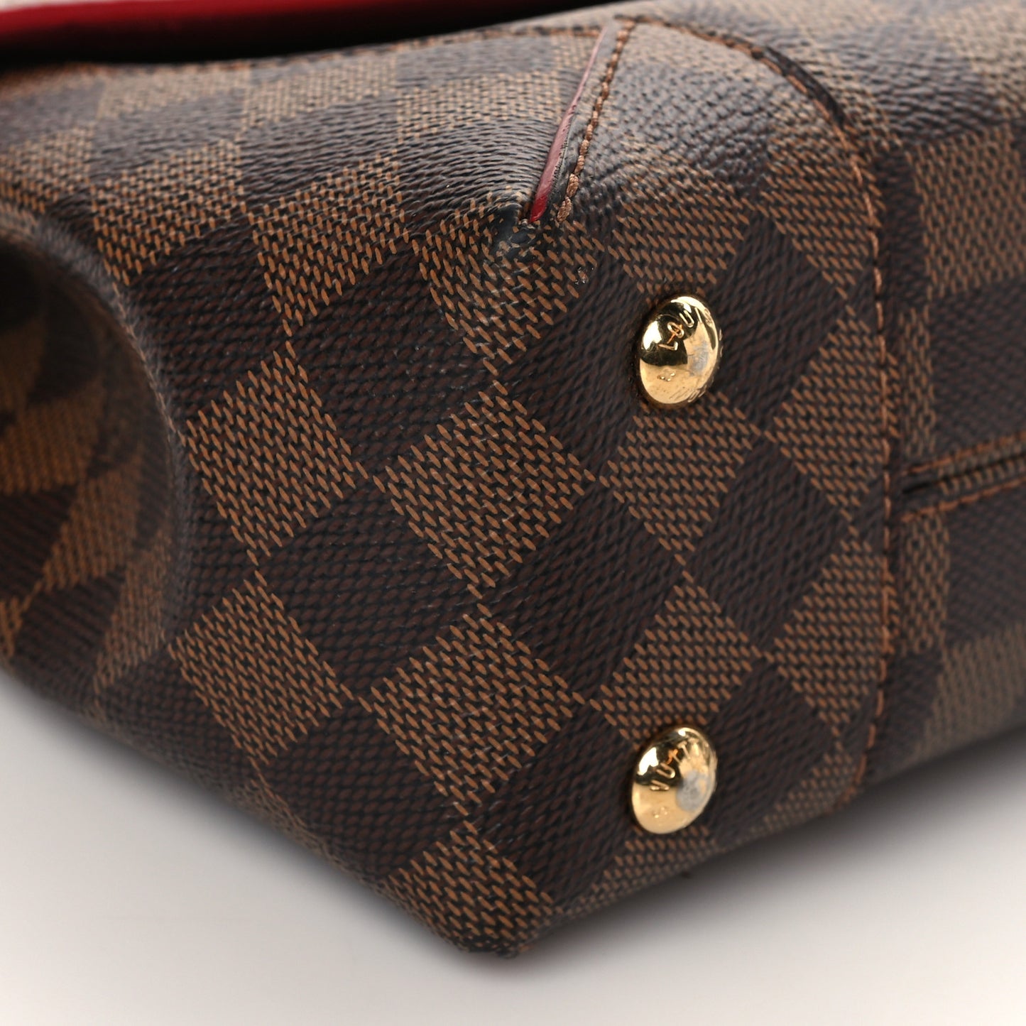 Damier Ebene Caissa Clutch Cherry