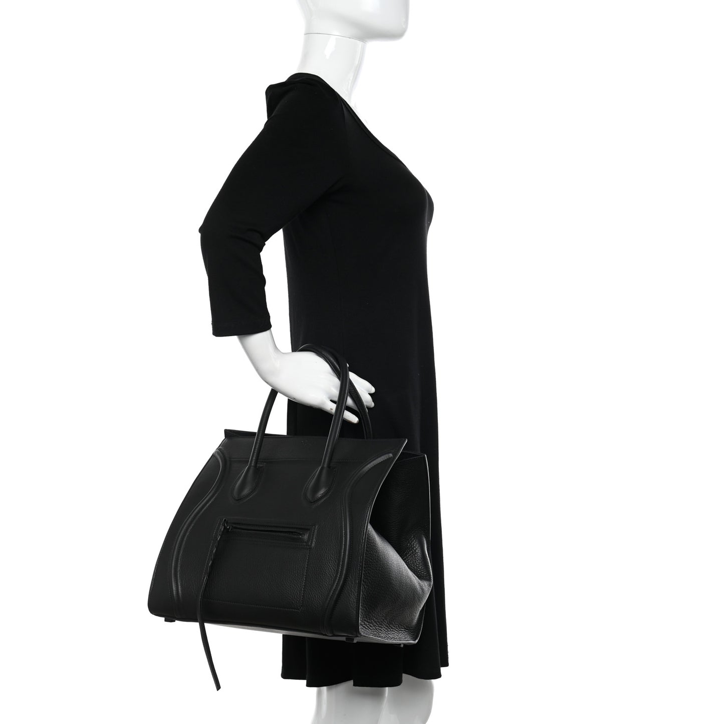 Supple Calfskin Medium Phantom Luggage Black