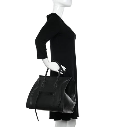 Celine Supple Calfskin Medium Phantom Luggage Black 2 of 10