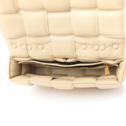 Bottega Veneta Lambskin Maxi Intreccio Padded Chain Cassette Crossbody Bag Porridge 5 of 9