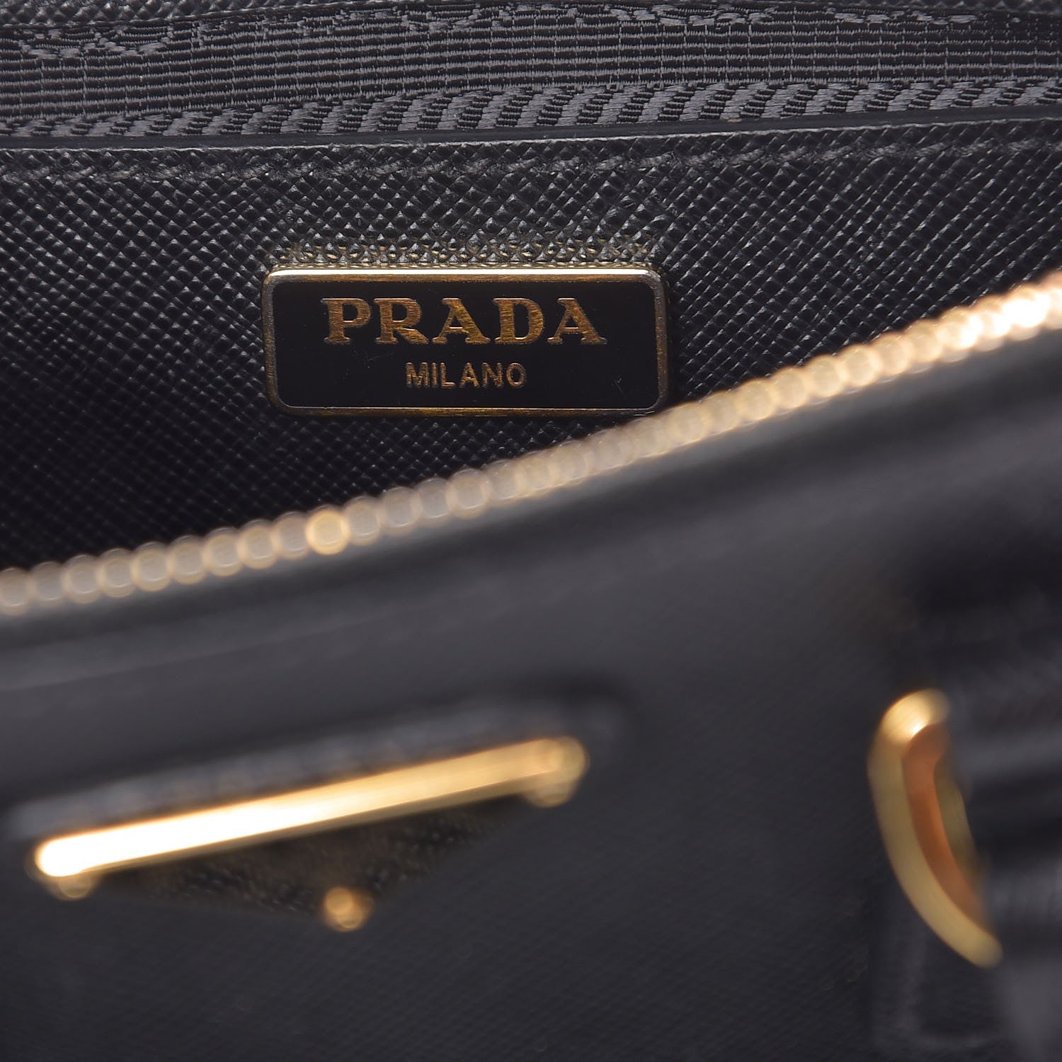 Prada Saffiano Lux Mini Galleria Double Zip Tote Black 6 of 11