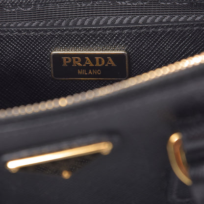 Prada Saffiano Lux Mini Galleria Double Zip Tote Black 6 of 11