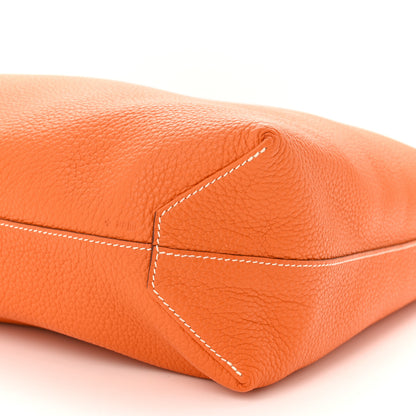 Hermes Taurillon Clemence Double Sens 45 Reversible Tote Orange Gold 17 of 18