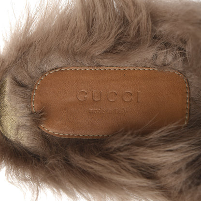 Gucci Calfskin Fur Womens Princetown Slippers 38 Black 6 of 13