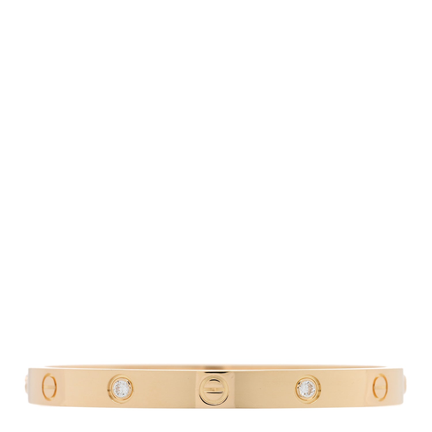 Cartier 18K Yellow Gold 4 Diamond LOVE Bracelet 17 1 of 6