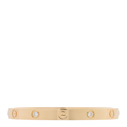Cartier 18K Yellow Gold 4 Diamond LOVE Bracelet 17 1 of 6