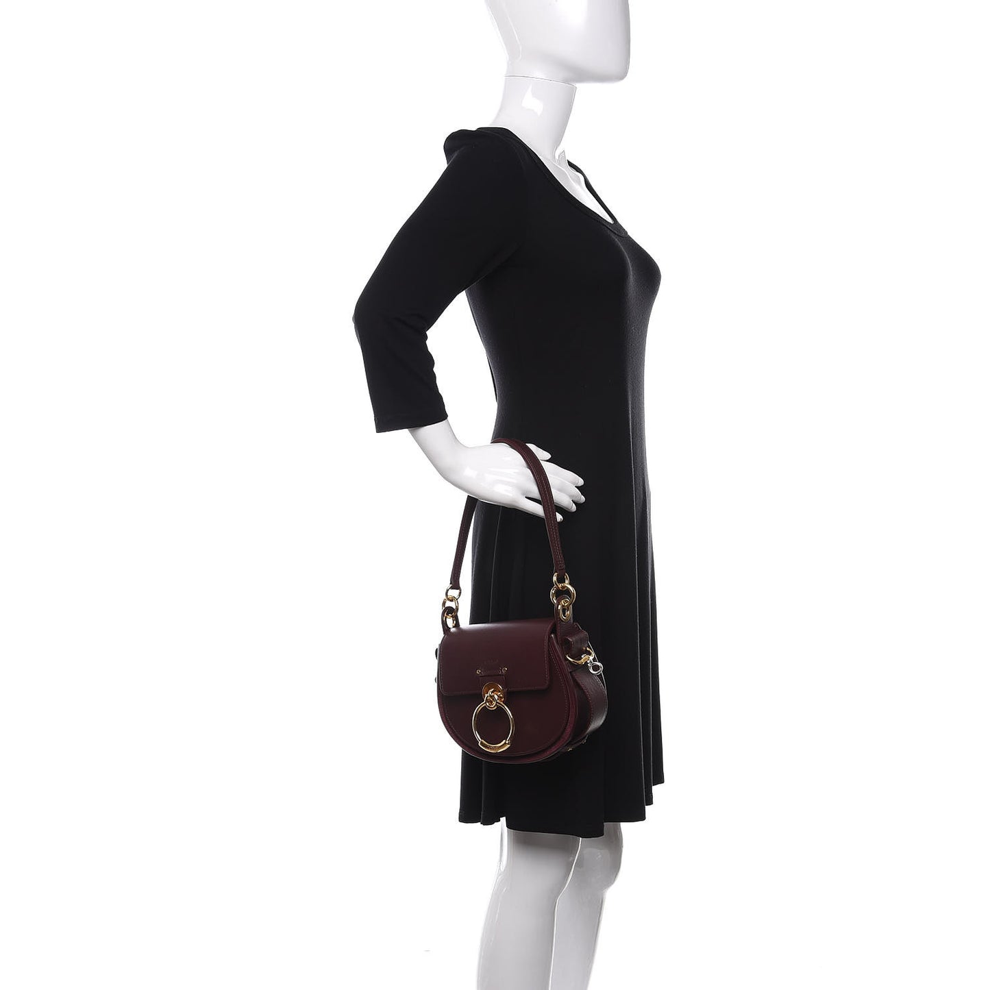 Calfskin Small Tess Bag Burnt Brown