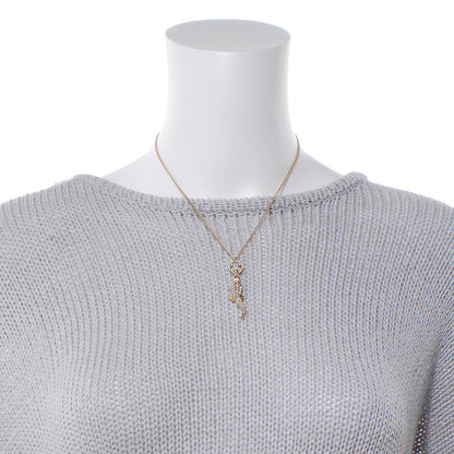Chanel Crystal CC Alligator Necklace Gold 2 of 6