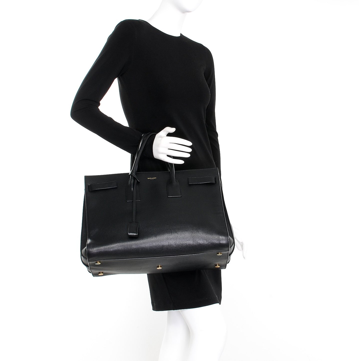 Calfskin Large Sac De Jour Carryall Black