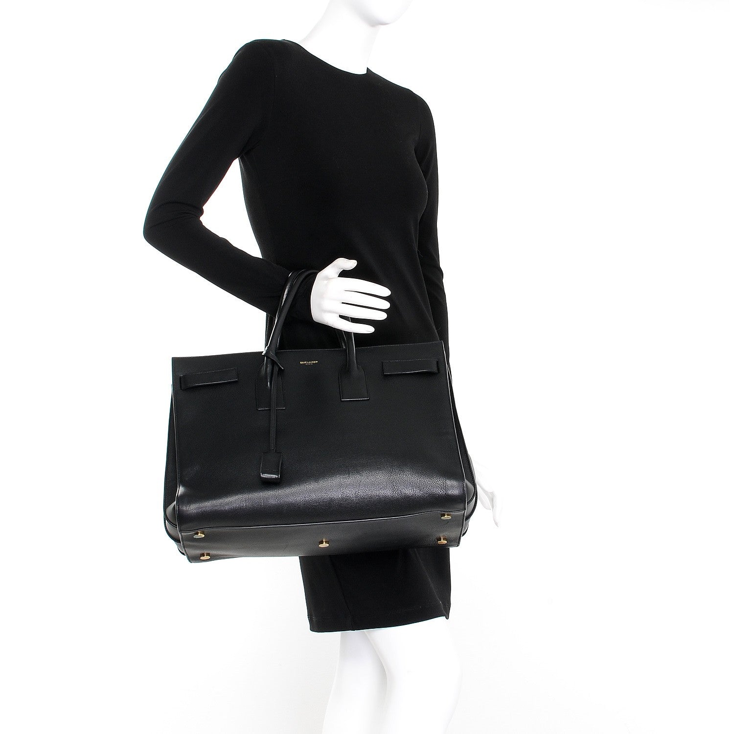 Saint Laurent Calfskin Large Sac De Jour Carryall Black 2 of 8