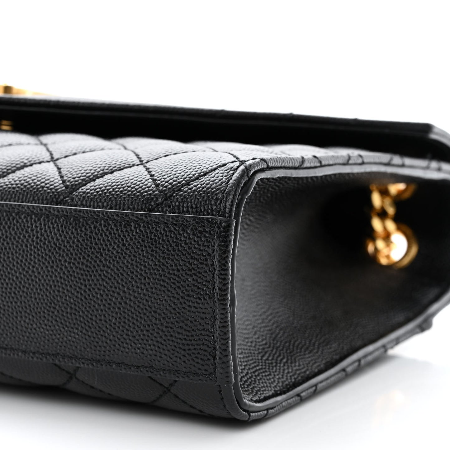 Grain De Poudre Textured Mixed Matelasse Triquilt Medium Monogram Satchel Black