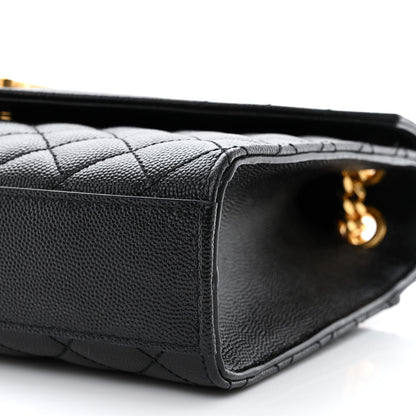 Saint Laurent Grain De Poudre Textured Mixed Matelasse Triquilt Medium Monogram Satchel Black 10 of 10