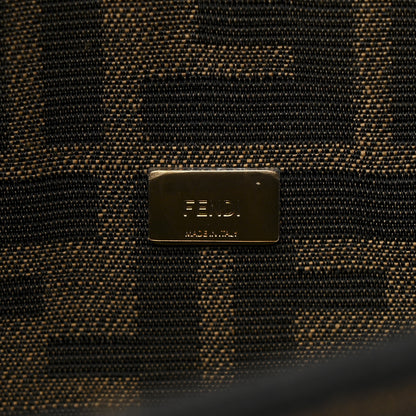 Fendi Fabric Jacquard FF 1974 Mini Baguette Tobacco Moro Black 6 of 10