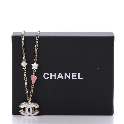 Chanel Resin Pearl Beaded CC Short Necklace Green White Pink 8 of 8