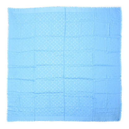 Louis Vuitton Silk Wool Monogram Shawl Blue 1 of 5