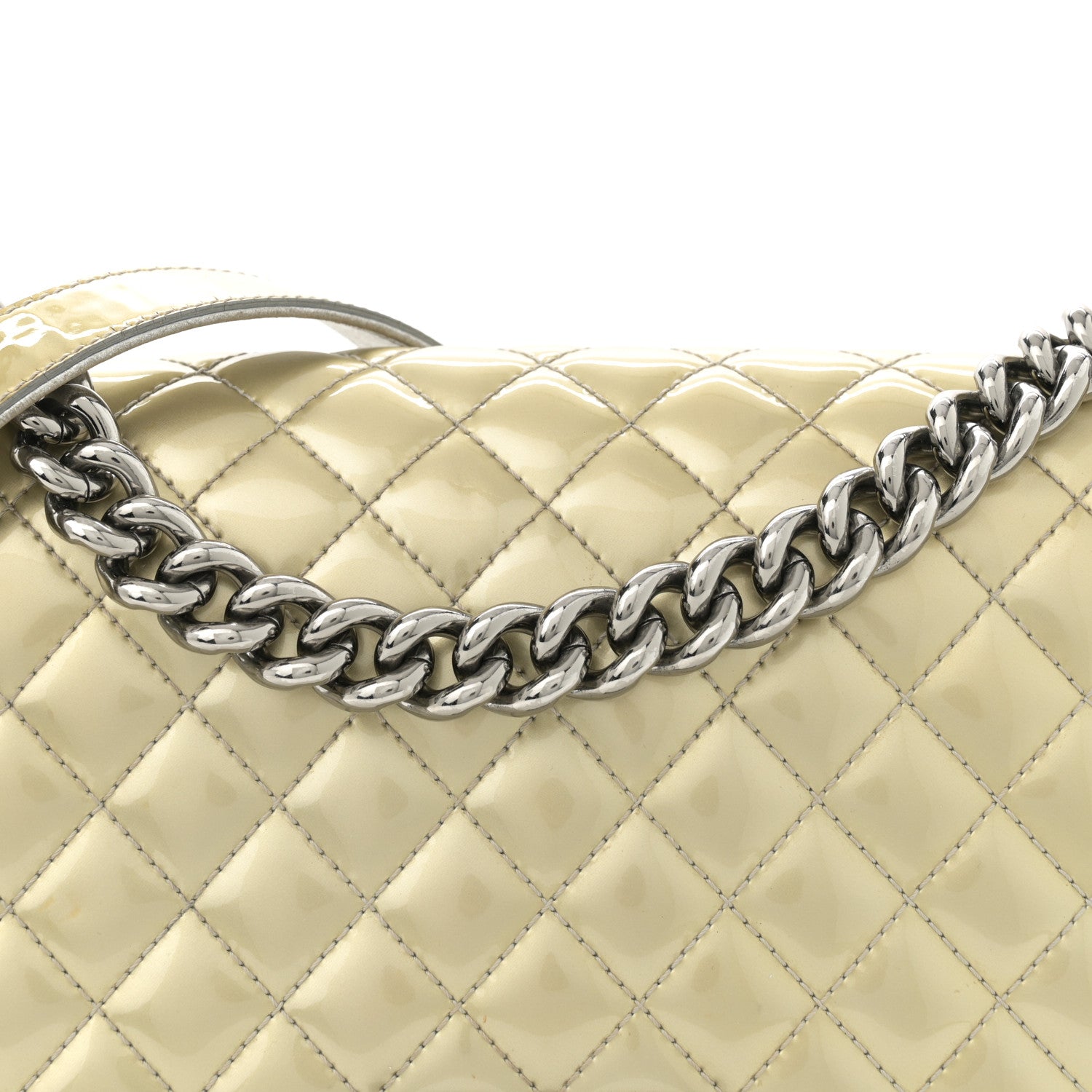 Chanel Metallic Patent Calfskin Quilted Medium Boy Flap Gold 8 of 14