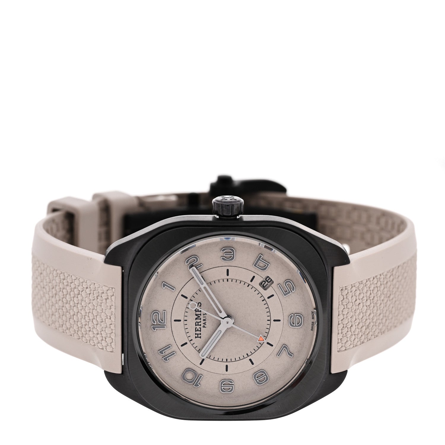 Hermes Titanium Rubber 39mm H08 Special Edition Automatic Watch Taupe 2 of 5