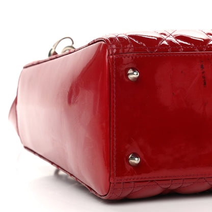 Christian Dior Patent Cannage Medium Lady Dior Red 5 of 12