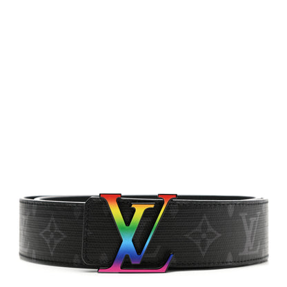 Louis Vuitton Monogram Eclipse Taiga 40mm LV Initiales Rainbow Reversible Belt 90 36 1 of 5
