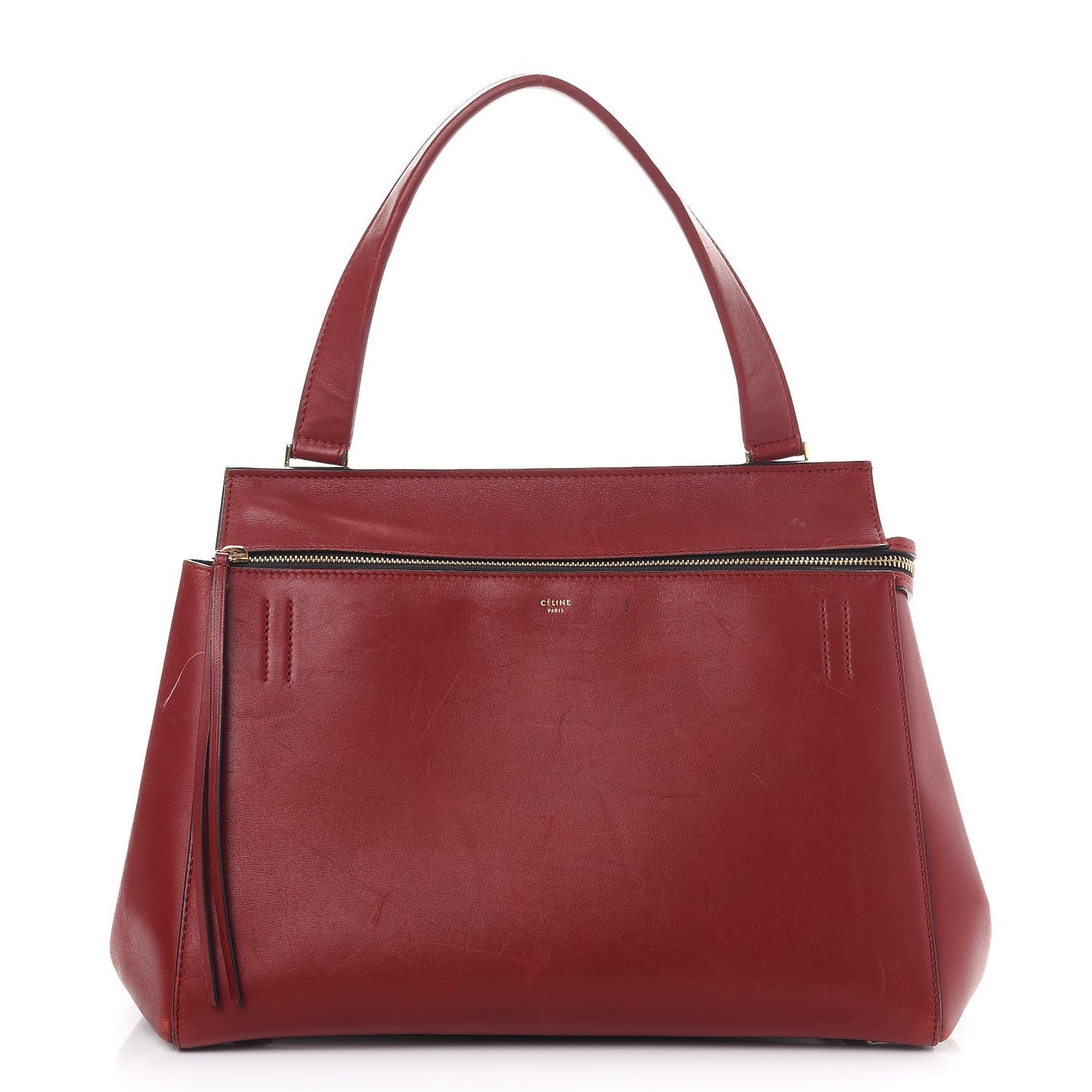 Smooth Calfskin Medium Edge Shoulder Bag Red