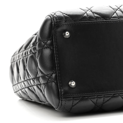 Christian Dior Lambskin Cannage Medium Lady Dior Black 9 of 10